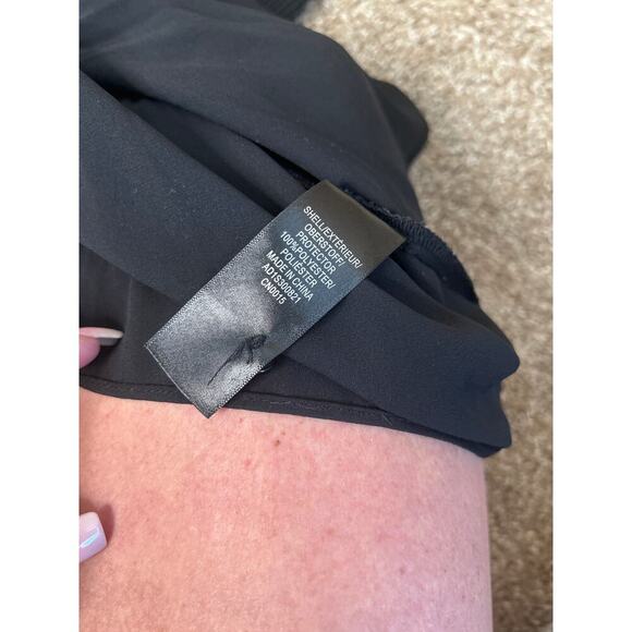 Adrianna Papell women's top blouse accordion lightweight black SM keyhole back - Picture 5 of 7